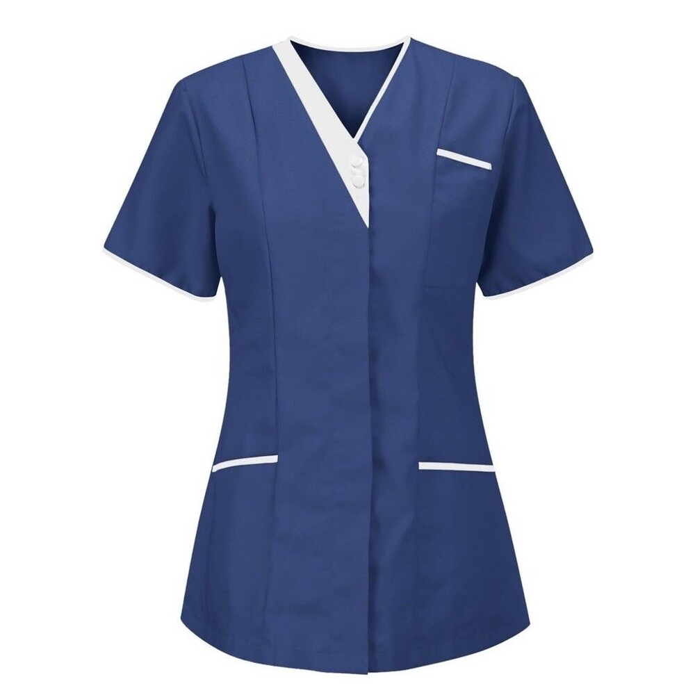 Healthcare Uniform Blouse Medium | Navy Blue Lightweight Scrub Top